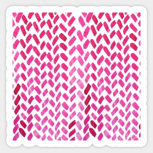 Cute watercolor knitting pattern - pink Sticker